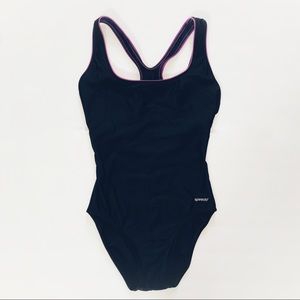 Speedo Women Envoltura Racerback Sz 6 One Piece Black *gently used condition*